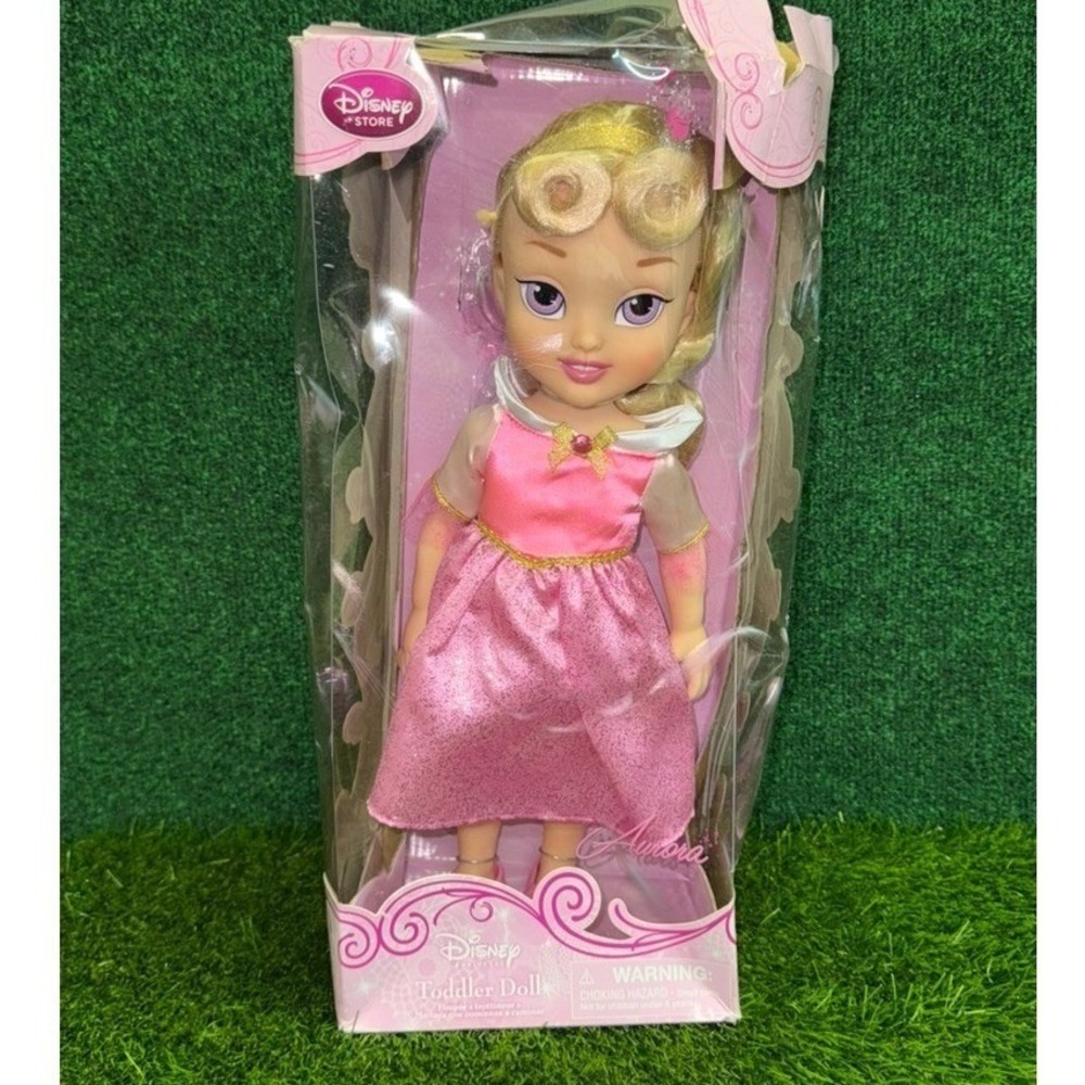 Disney Store Princess Aurora Toddler Doll Sleeping Beauty Pink Dress 15 inch